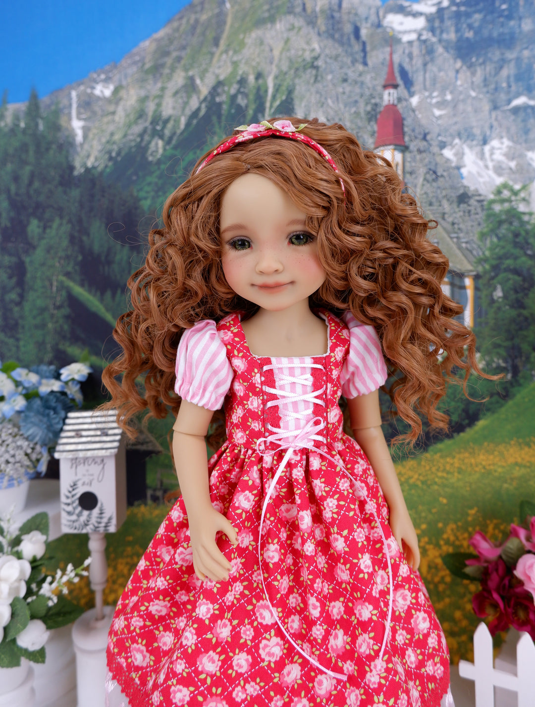 Alpine Rose - dress ensemble with shoes for Ruby Red Fashion Friends doll