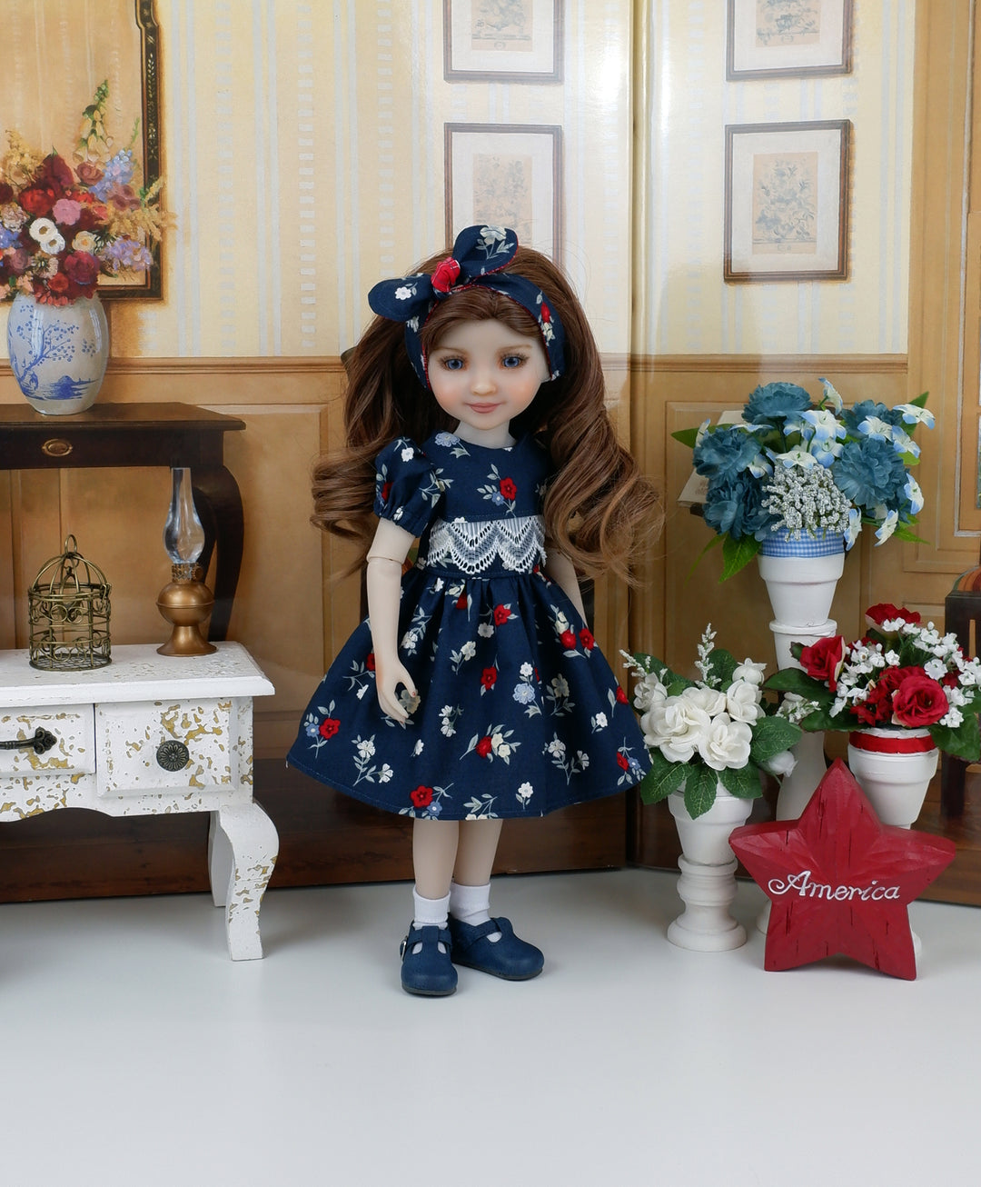 American Floral - dress with shoes for Ruby Red Fashion Friends doll
