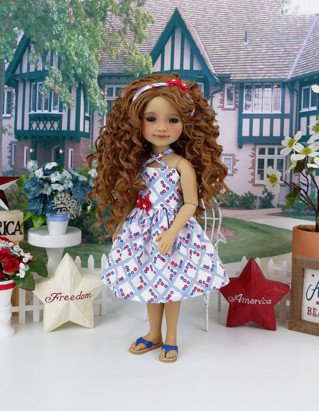 American Posy - dress with shoes for Ruby Red Fashion Friends doll