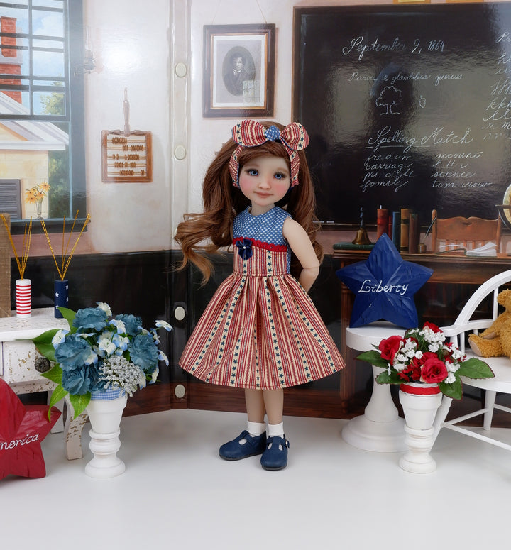 American Stripes - dress with shoes for Ruby Red Fashion Friends doll