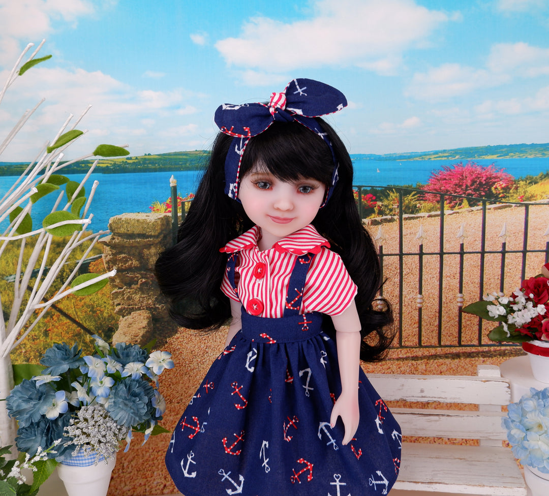 Anchors Aweigh - blouse & jumper with boots for Ruby Red Fashion Friends doll