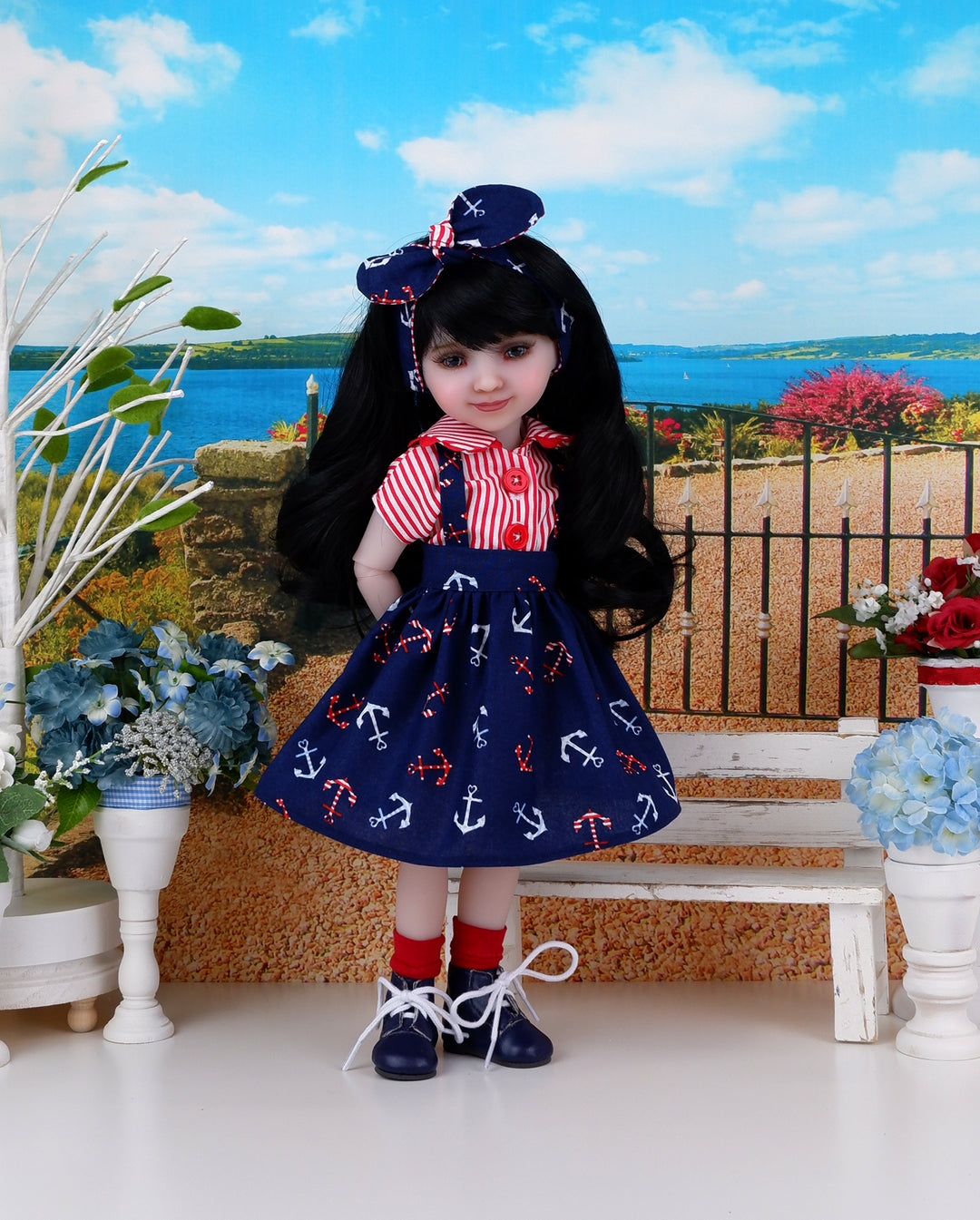 Anchors Aweigh - blouse & jumper with boots for Ruby Red Fashion Friends doll