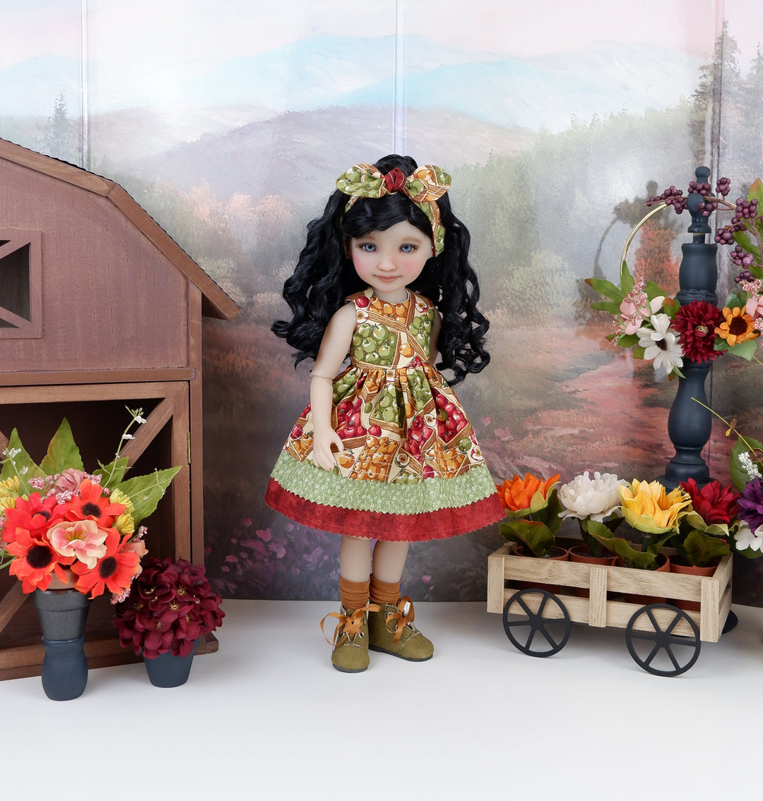 Apple Crates - dress with boots for Ruby Red Fashion Friends doll