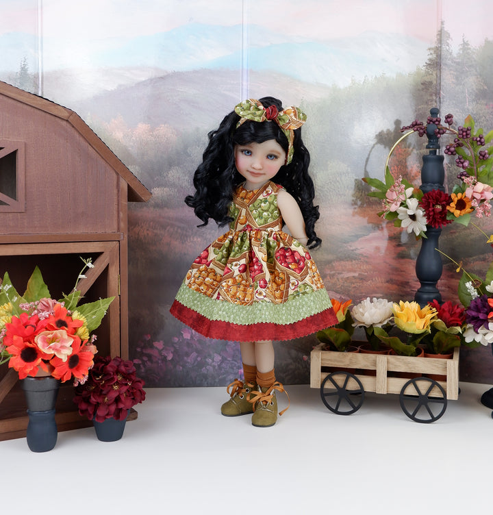 Apple Crates - dress with boots for Ruby Red Fashion Friends doll