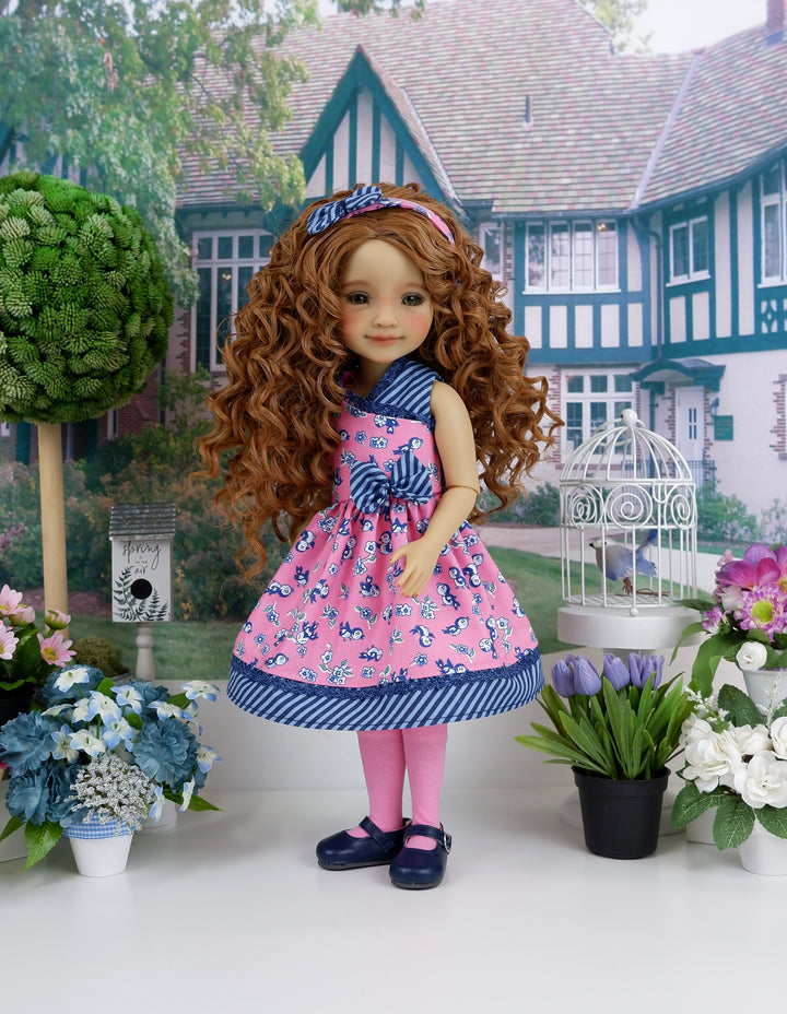 April Bluebird - dress and shoes ensemble for Ruby Red Fashion Friends doll