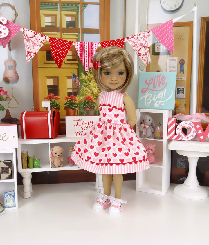 Argyle Hearts - dress with shoes for Ruby Red Fashion Friends doll