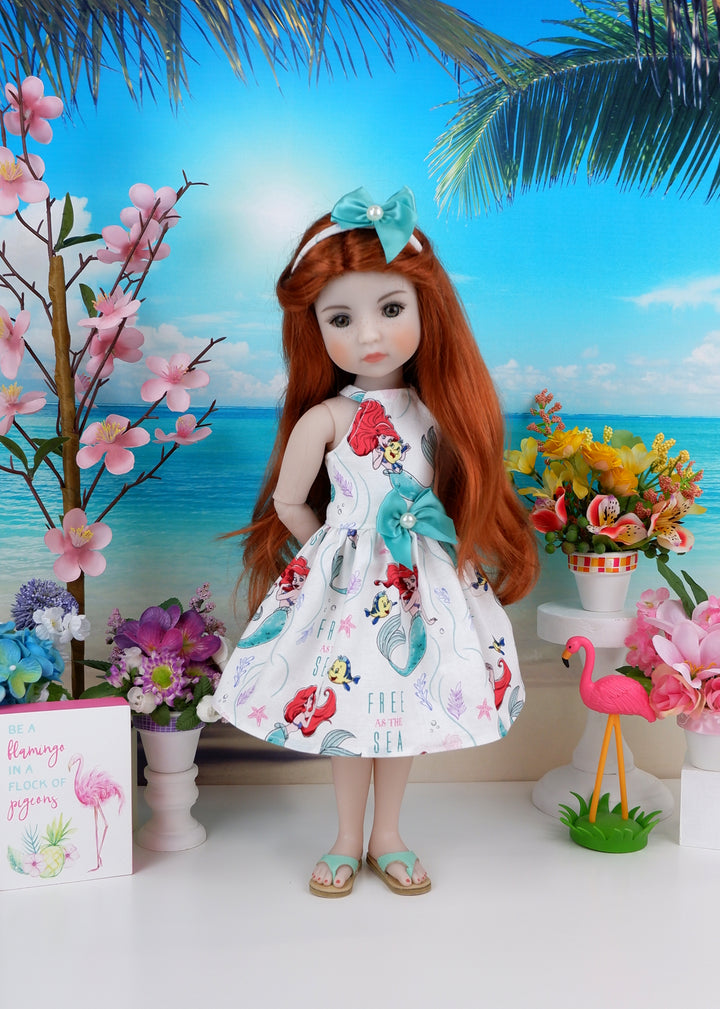 Ariel & Flounder - dress with shoes for Ruby Red Fashion Friends doll