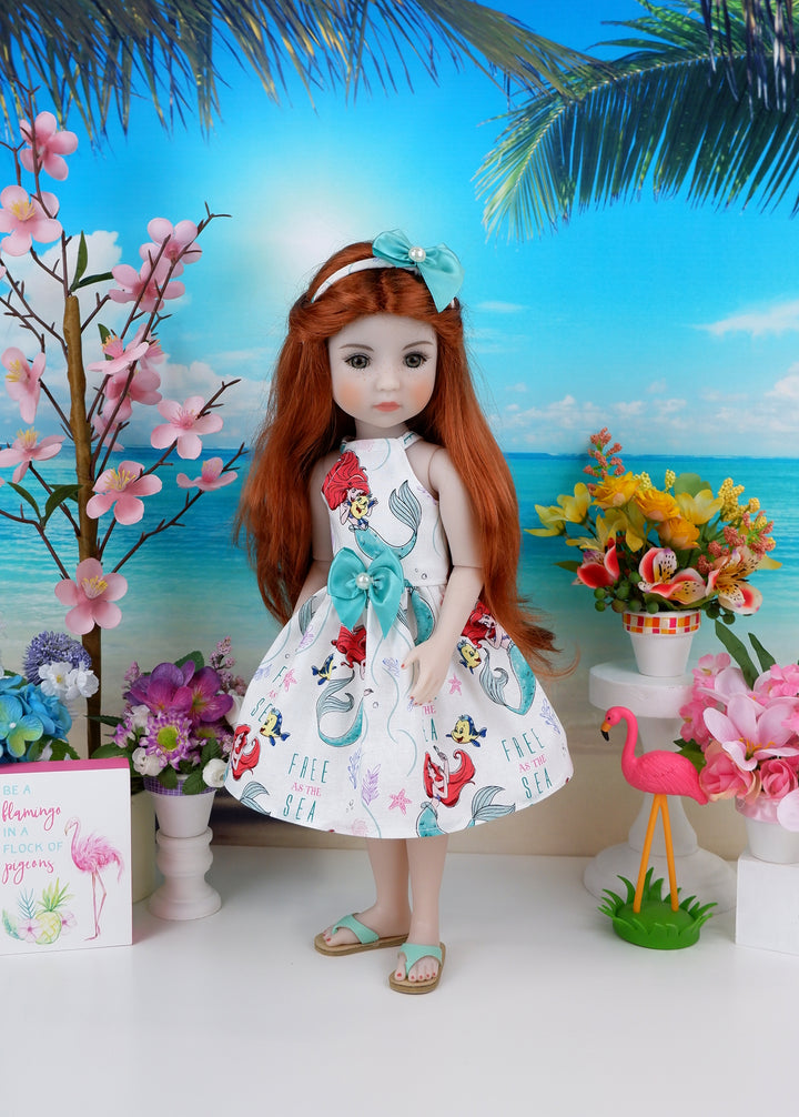 Ariel & Flounder - dress with shoes for Ruby Red Fashion Friends doll
