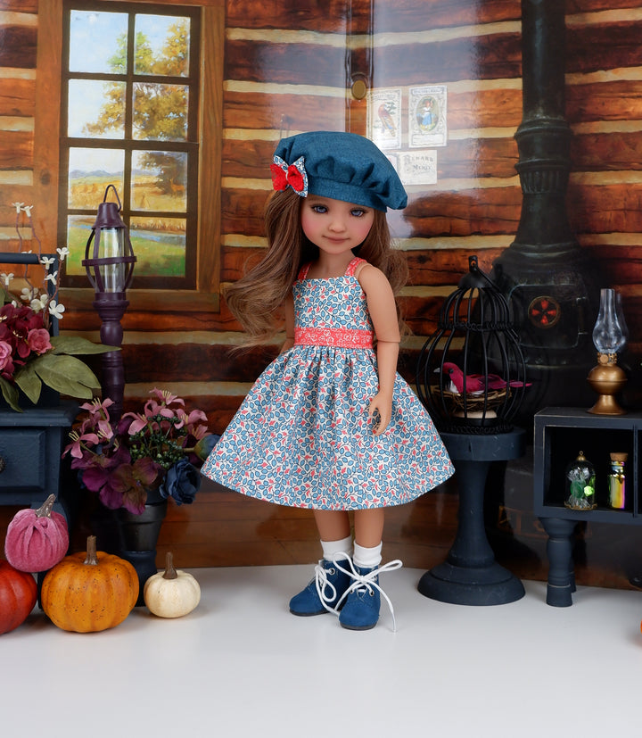 Aspen Leaves - dress & jacket with boots for Ruby Red Fashion Friends doll