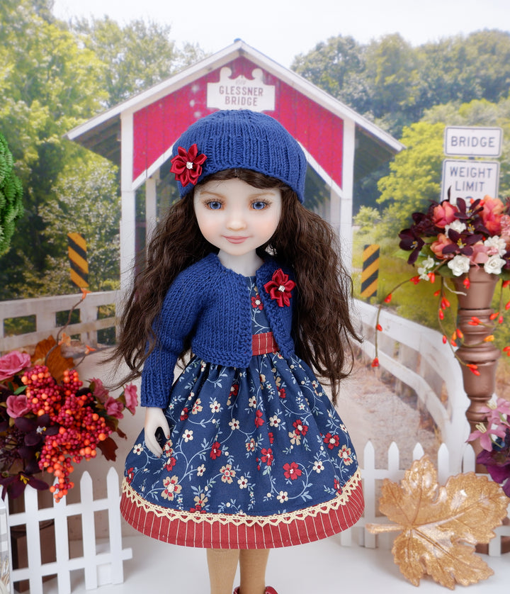 Autumn Bliss - dress and sweater set with shoes for Ruby Red Fashion Friends doll