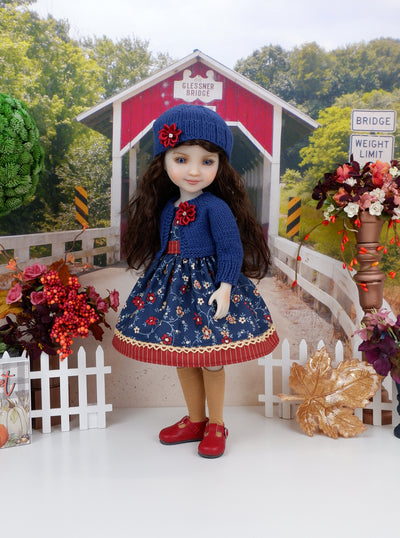 Autumn Bliss - dress and sweater set with shoes for Ruby Red Fashion Friends doll