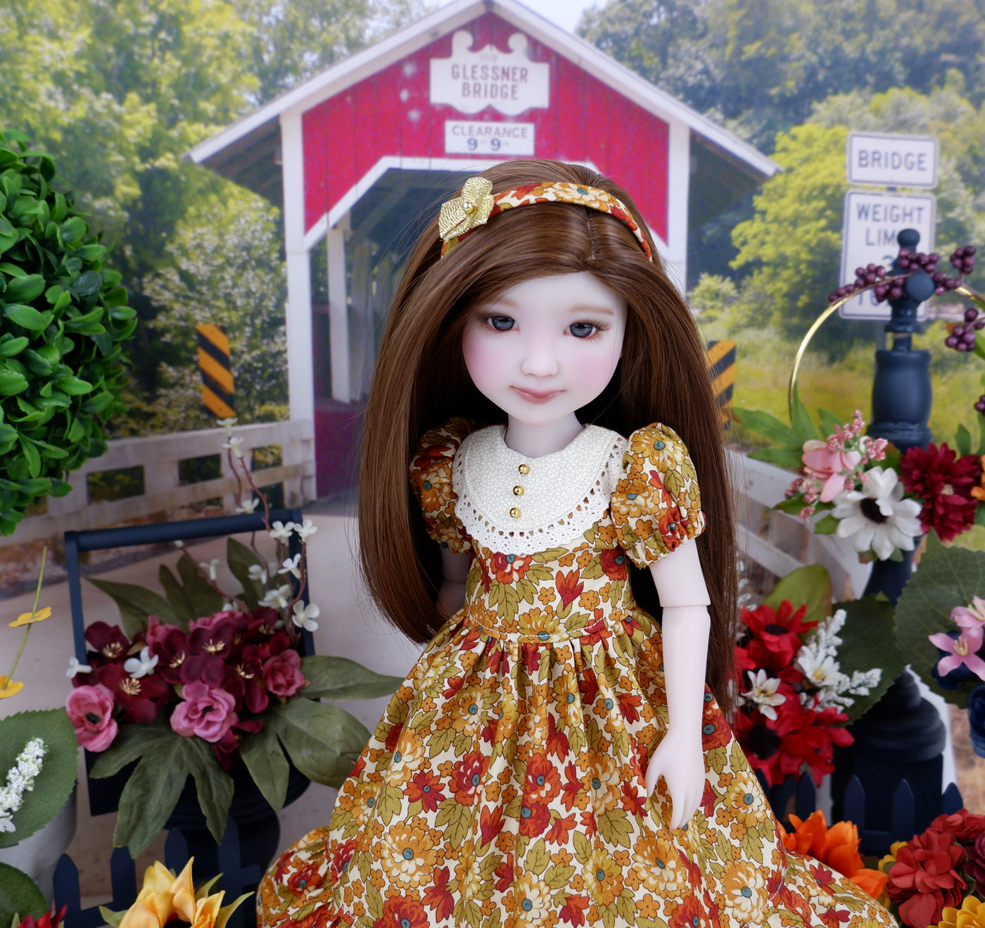 Autumn Blooms - dress with shoes for Ruby Red Fashion Friends doll
