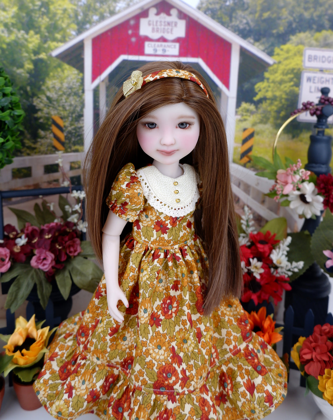 Autumn Blooms - dress with shoes for Ruby Red Fashion Friends doll