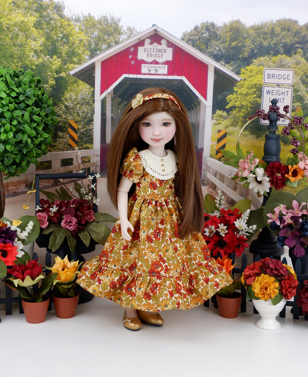 Autumn Blooms - dress with shoes for Ruby Red Fashion Friends doll