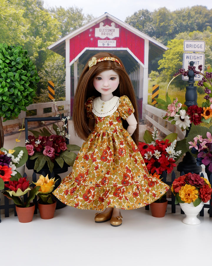 Autumn Blooms - dress with shoes for Ruby Red Fashion Friends doll