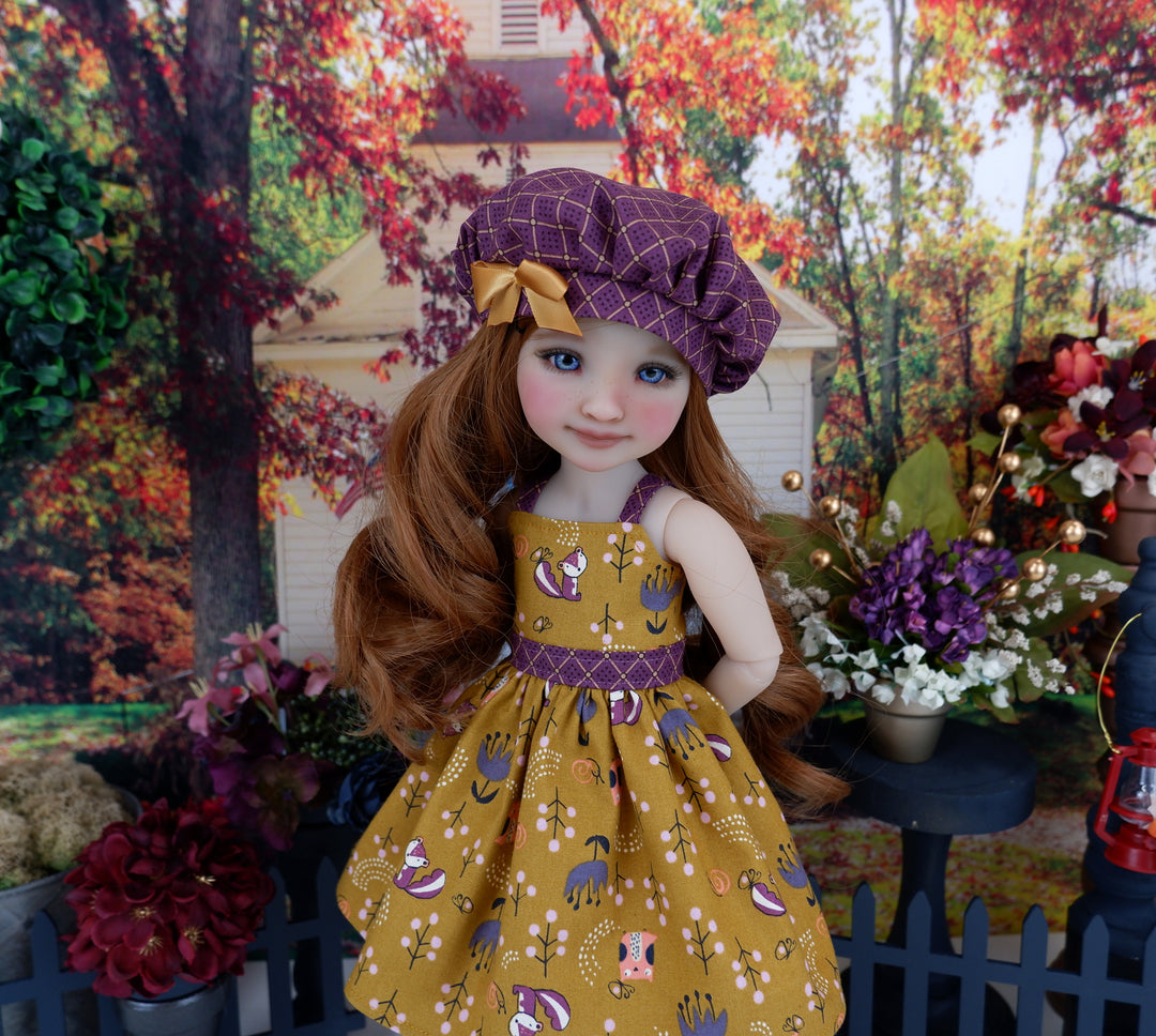 Autumn Critters - dress & jacket with shoes for Ruby Red Fashion Friends doll
