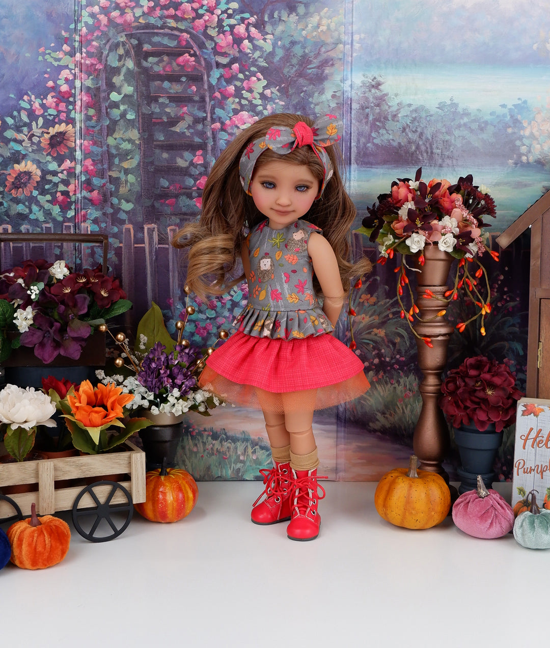 Autumn Hedgehog - top & skirt with boots for Ruby Red Fashion Friends doll
