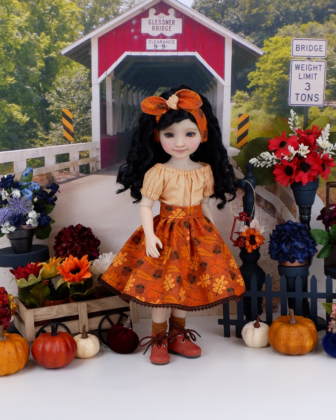 Autumn Oak - blouse & skirt with boots for Ruby Red Fashion Friends doll