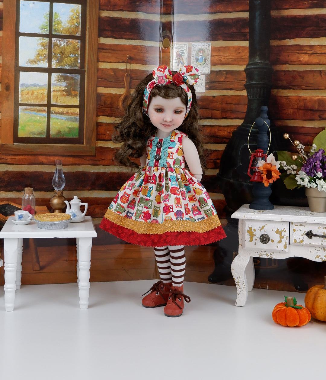 Autumn Owlets - dress with boots for Ruby Red Fashion Friends doll