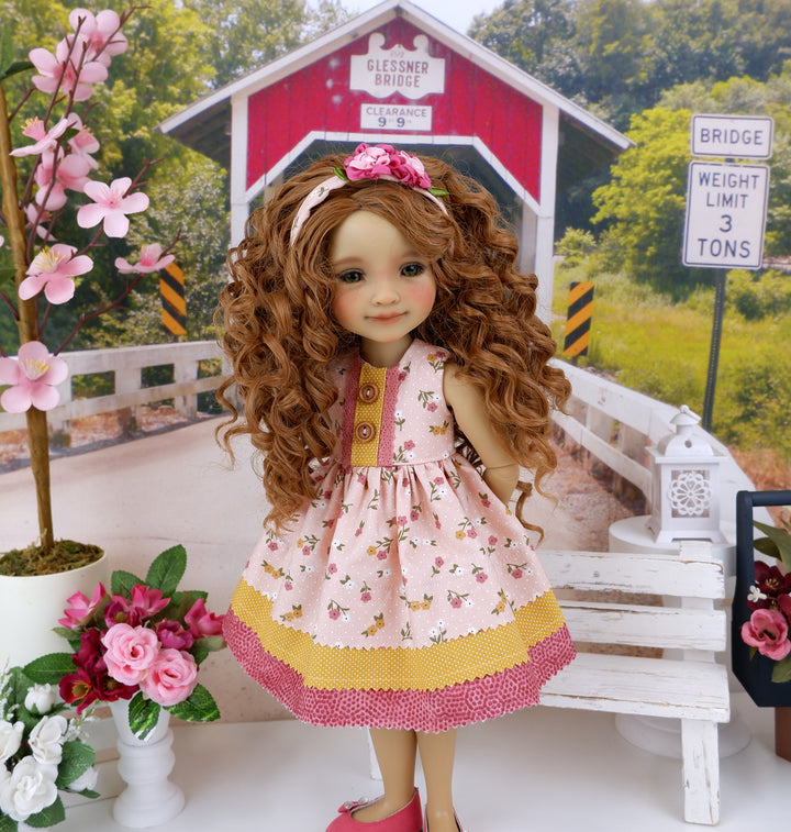 Autumn Posies - dress ensemble with shoes for Ruby Red Fashion Friends doll