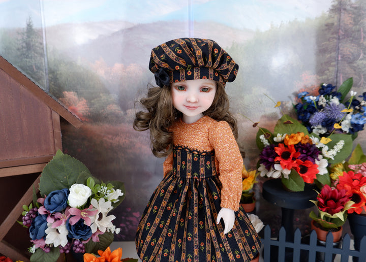 Autumn Stripe - dress with shoes for Ruby Red Fashion Friends doll