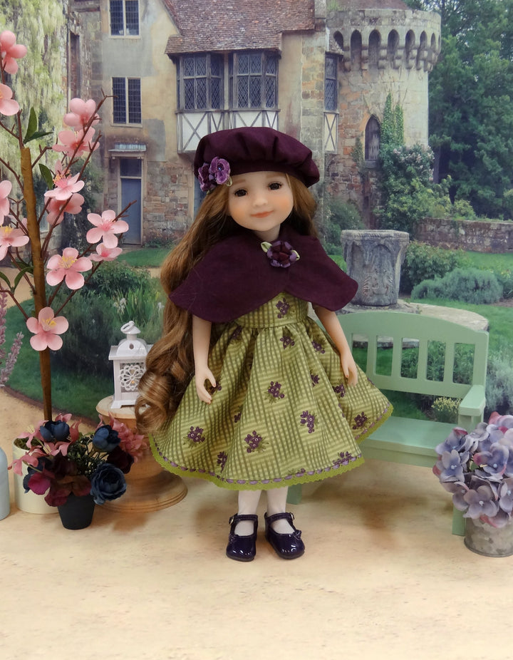 Autumn Violets - dress & capelet for Ruby Red Fashion Friends doll