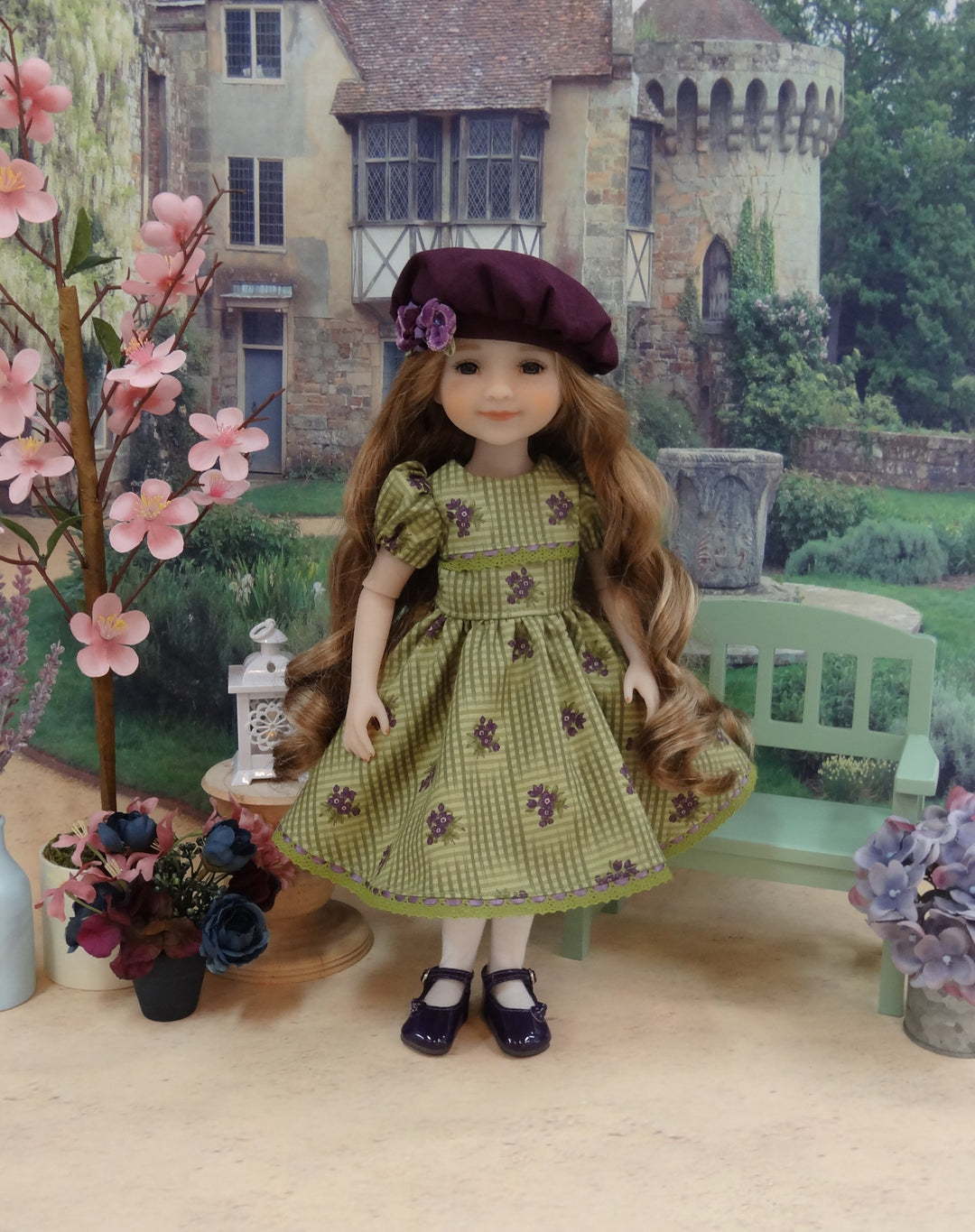 Autumn Violets - dress & capelet for Ruby Red Fashion Friends doll