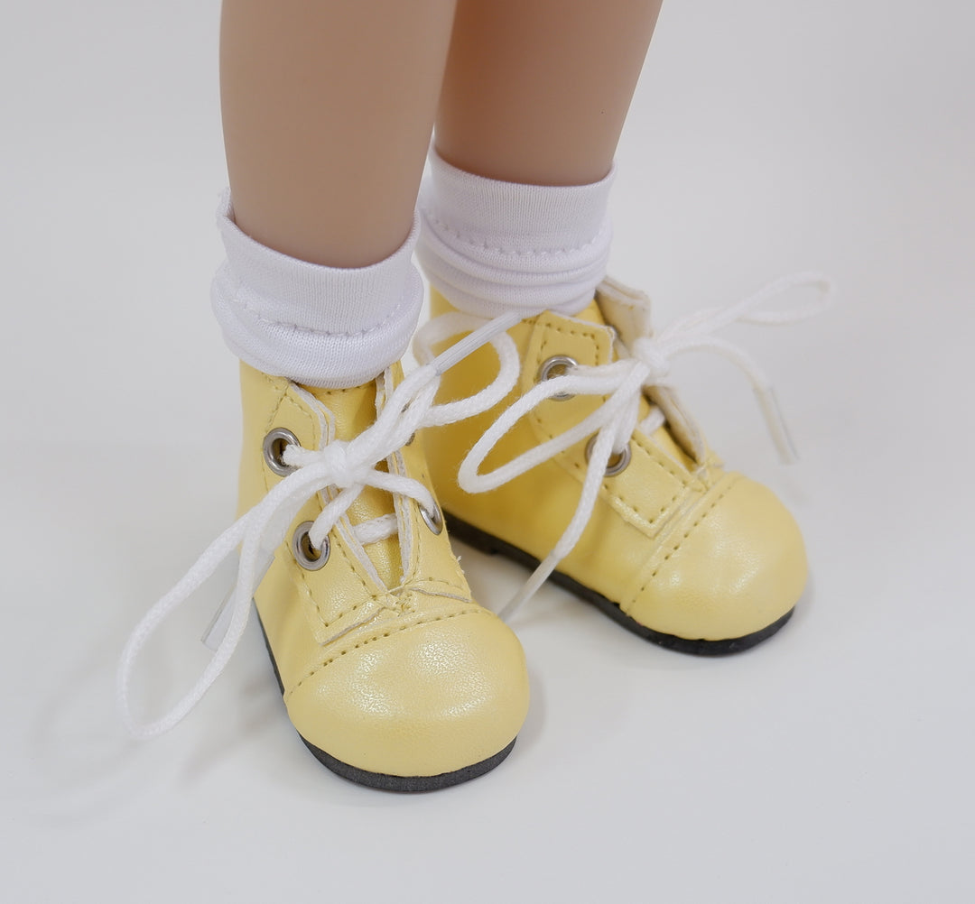 FACTORY SECONDS Ankle Lace Up Boots - Banana Yellow