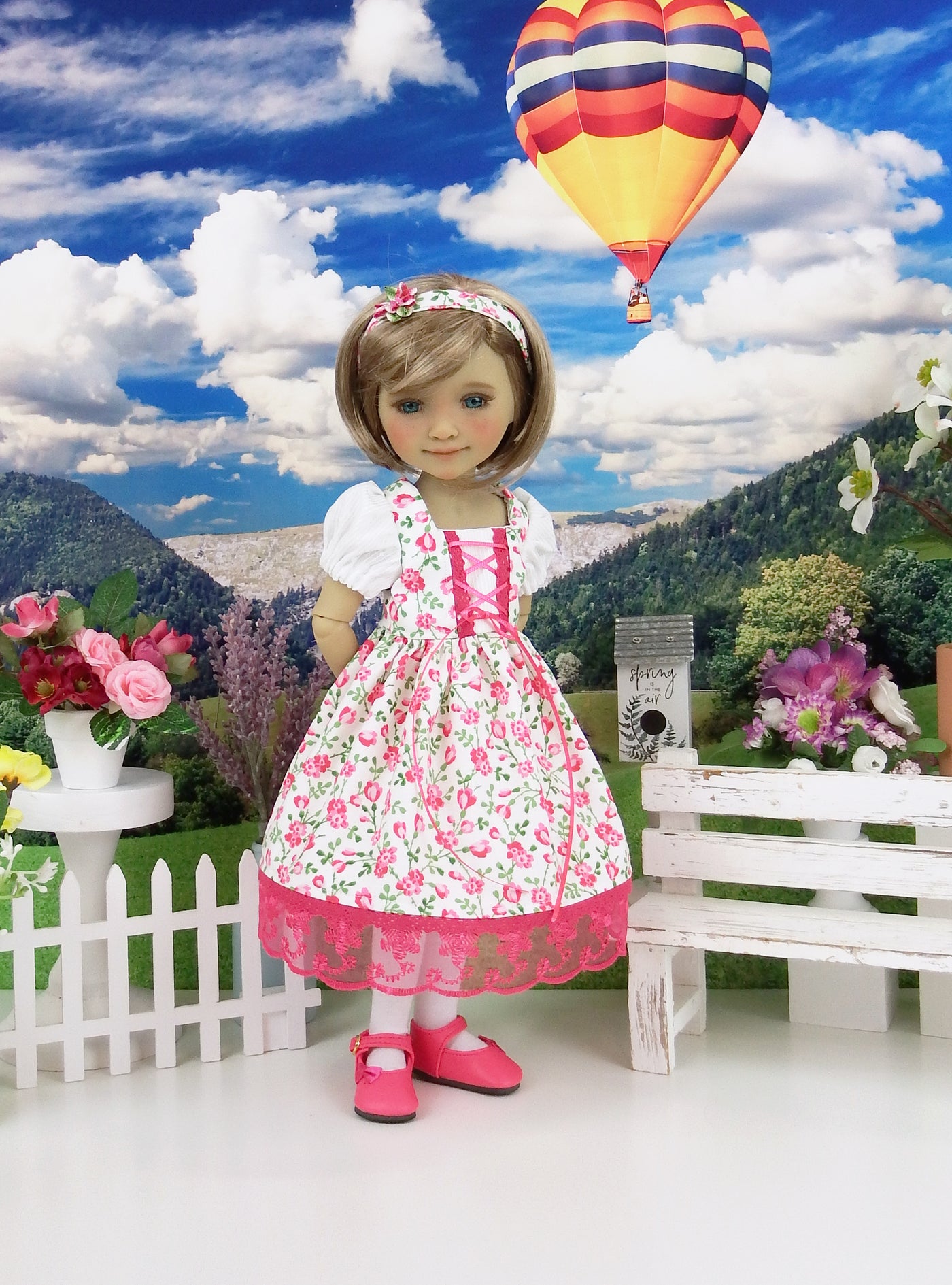 Bavarian Garden - dress ensemble with shoes for Ruby Red Fashion Friends doll
