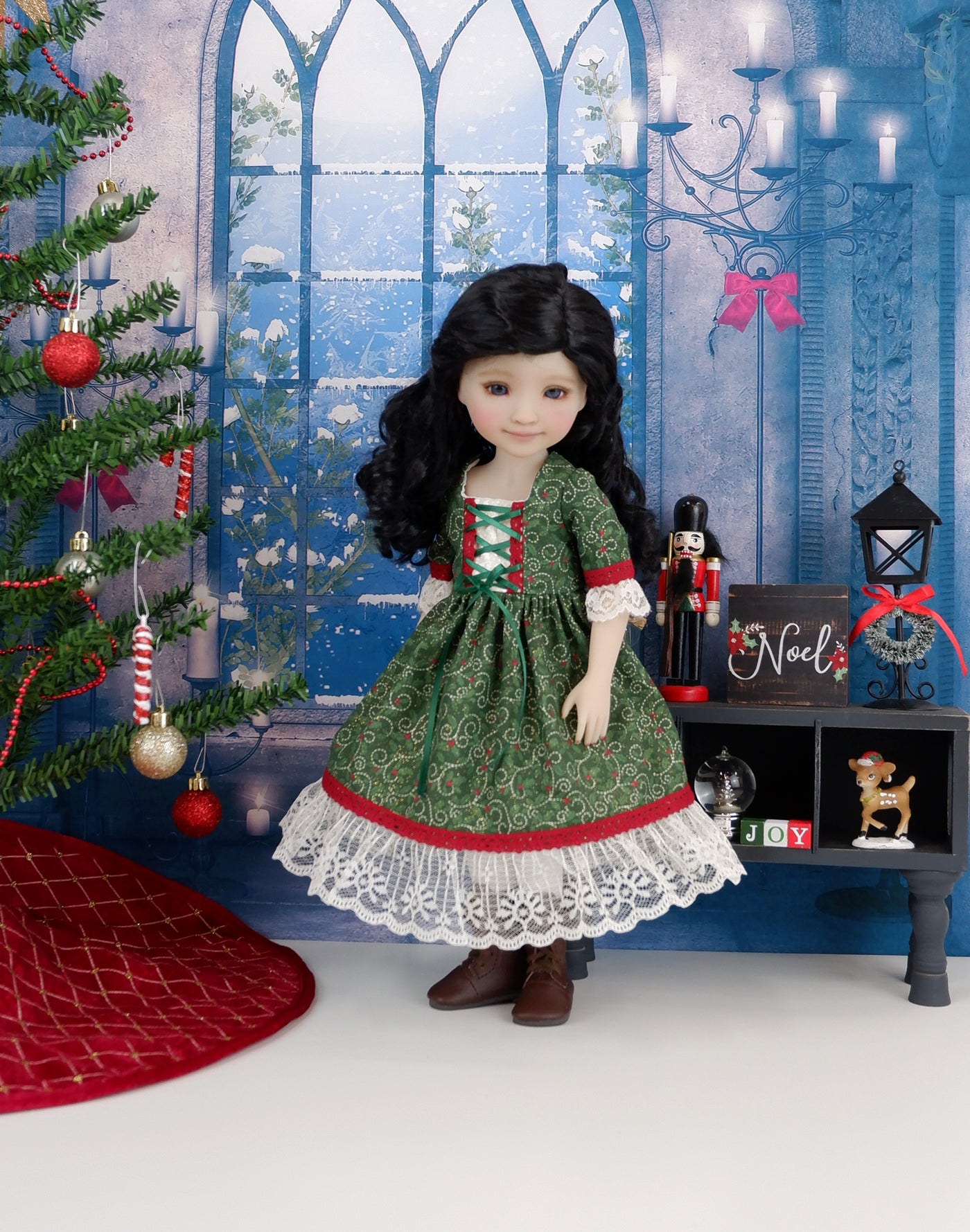 Bavarian Holly - dirndl style ensemble with boots for Ruby Red Fashion Friends doll