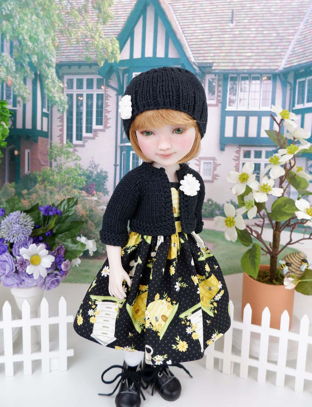 Bee Hive - dress and sweater set with shoes for Ruby Red Fashion Friends doll