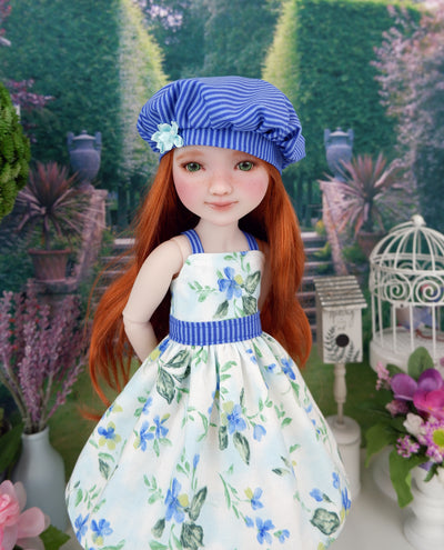 Blue in Bloom - dress & jacket ensemble with shoes for Ruby Red Fashion Friends doll