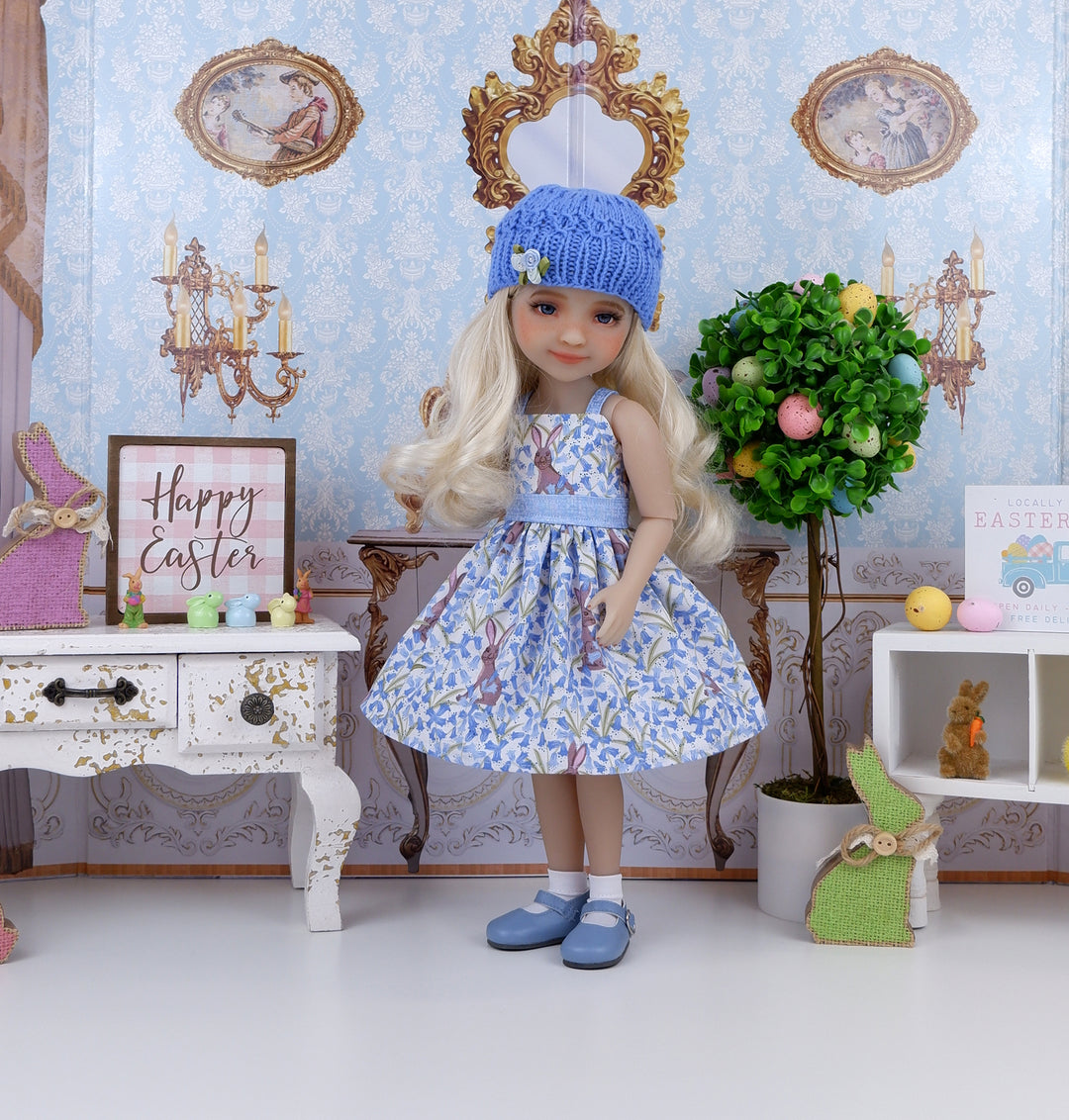 Bluebell Bunny - dress and sweater set with shoes for Ruby Red Fashion Friends doll