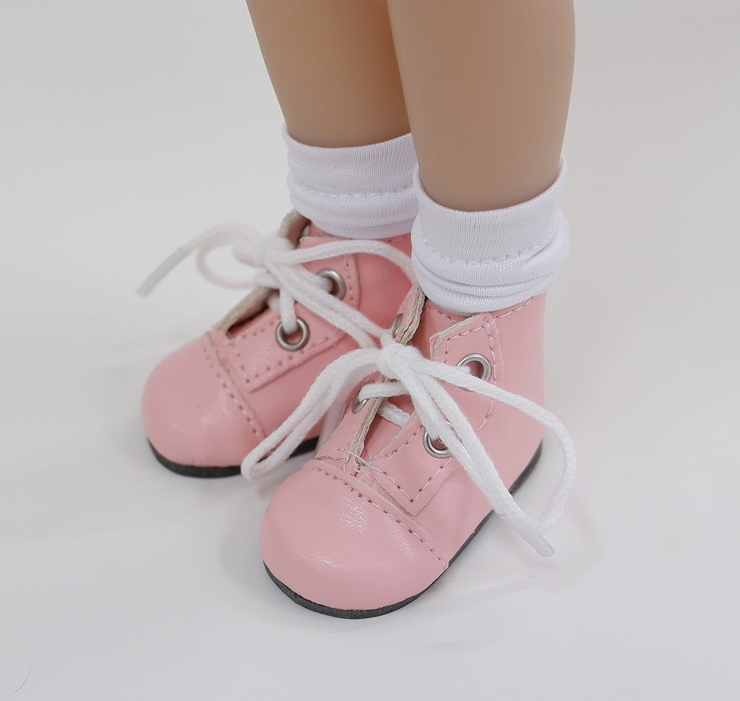 FACTORY SECONDS Ankle Lace Up Boots - Blush Pink