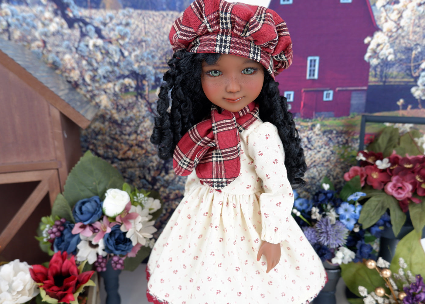 Blustery Fall - dress ensemble with boots for Ruby Red Fashion Friends doll