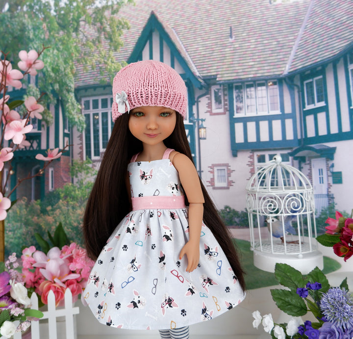Boston Terrier - dress and sweater set with shoes for Ruby Red Fashion Friends doll