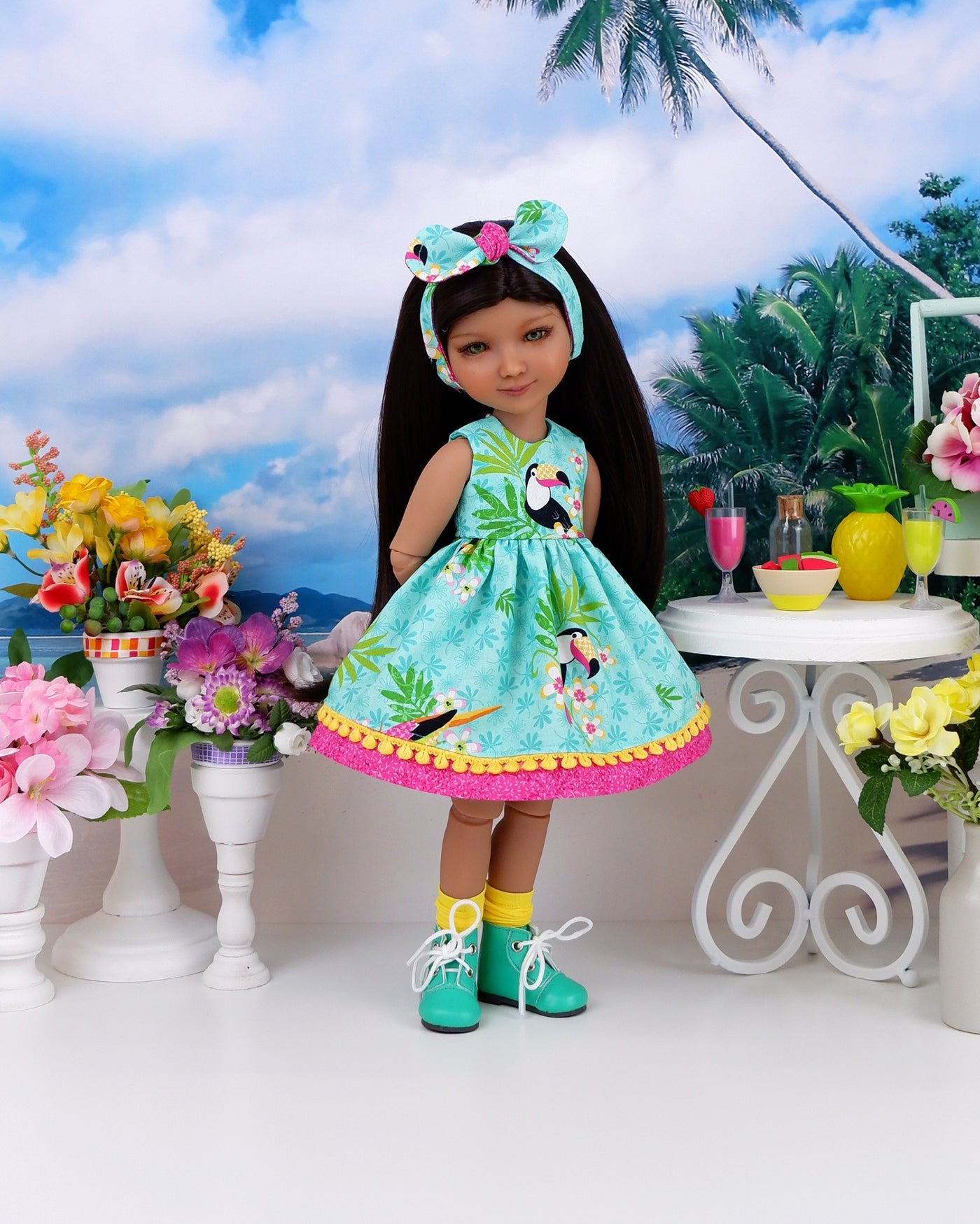 Brazilian Toucan - dress with boots for Ruby Red Fashion Friends doll
