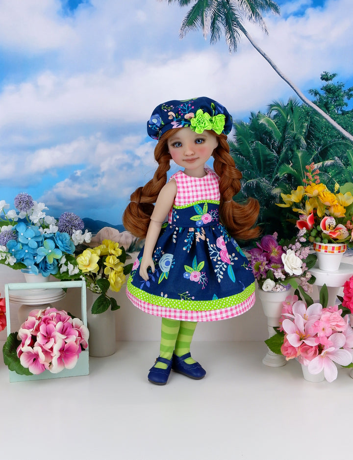 Bright Blooms - dress with shoes for Ruby Red Fashion Friends doll