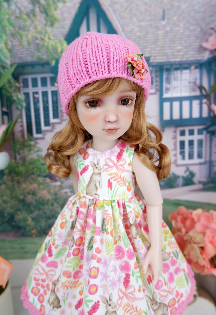 Bright Bunny Garden - dress and sweater set with boots for Ruby Red Fashion Friends doll