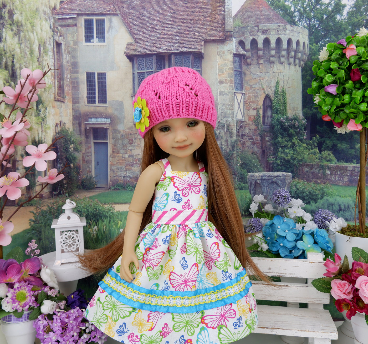 Bright Butterflies - dress and sweater set with shoes for Ruby Red Fashion Friends doll