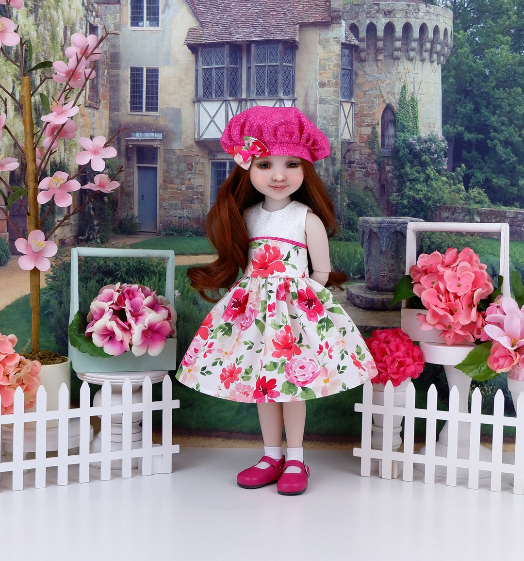 Bright Peonies - dress with shoes for Ruby Red Fashion Friends doll
