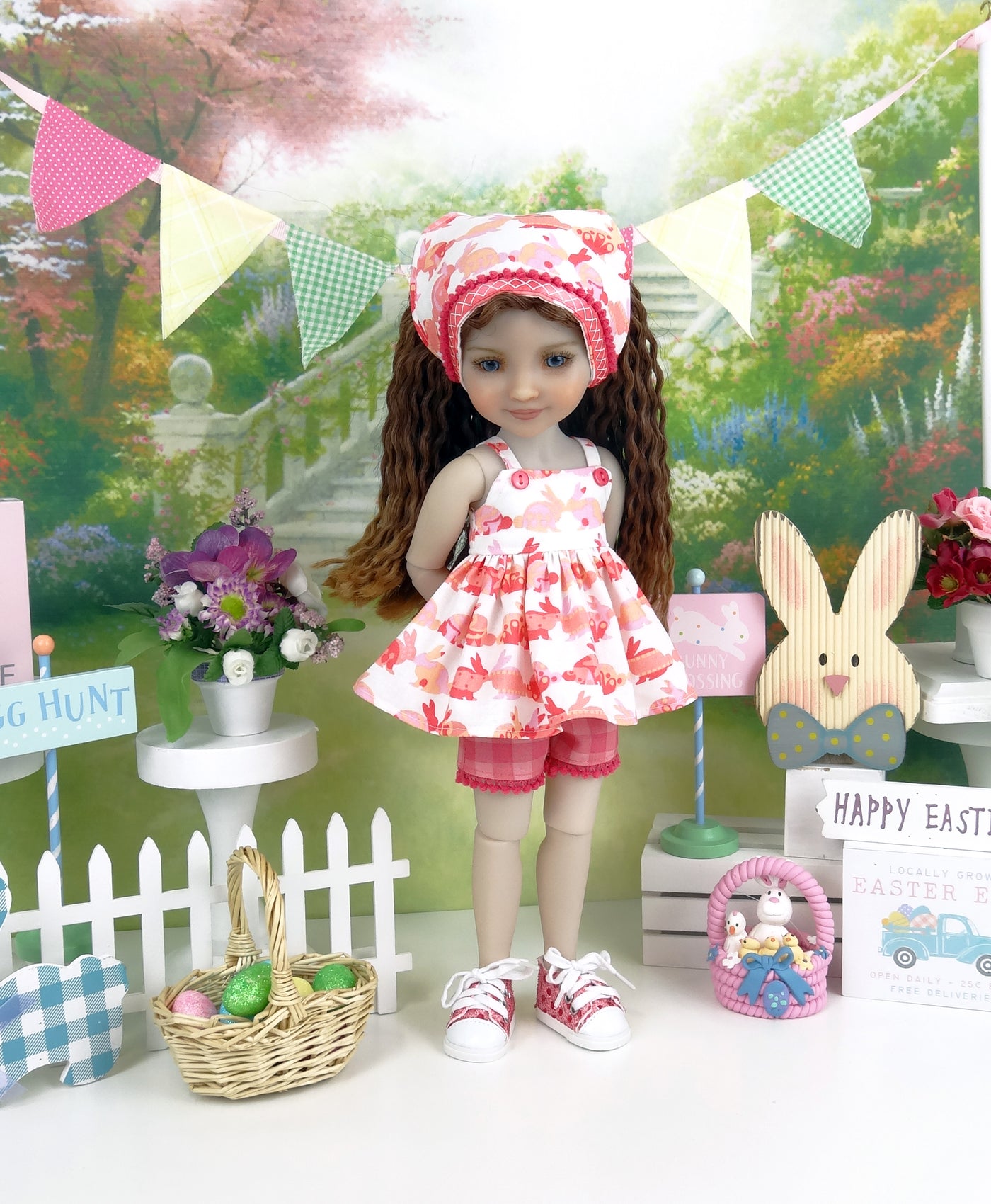 Bunny Kisses - top & shorts with shoes for Ruby Red Fashion Friends doll