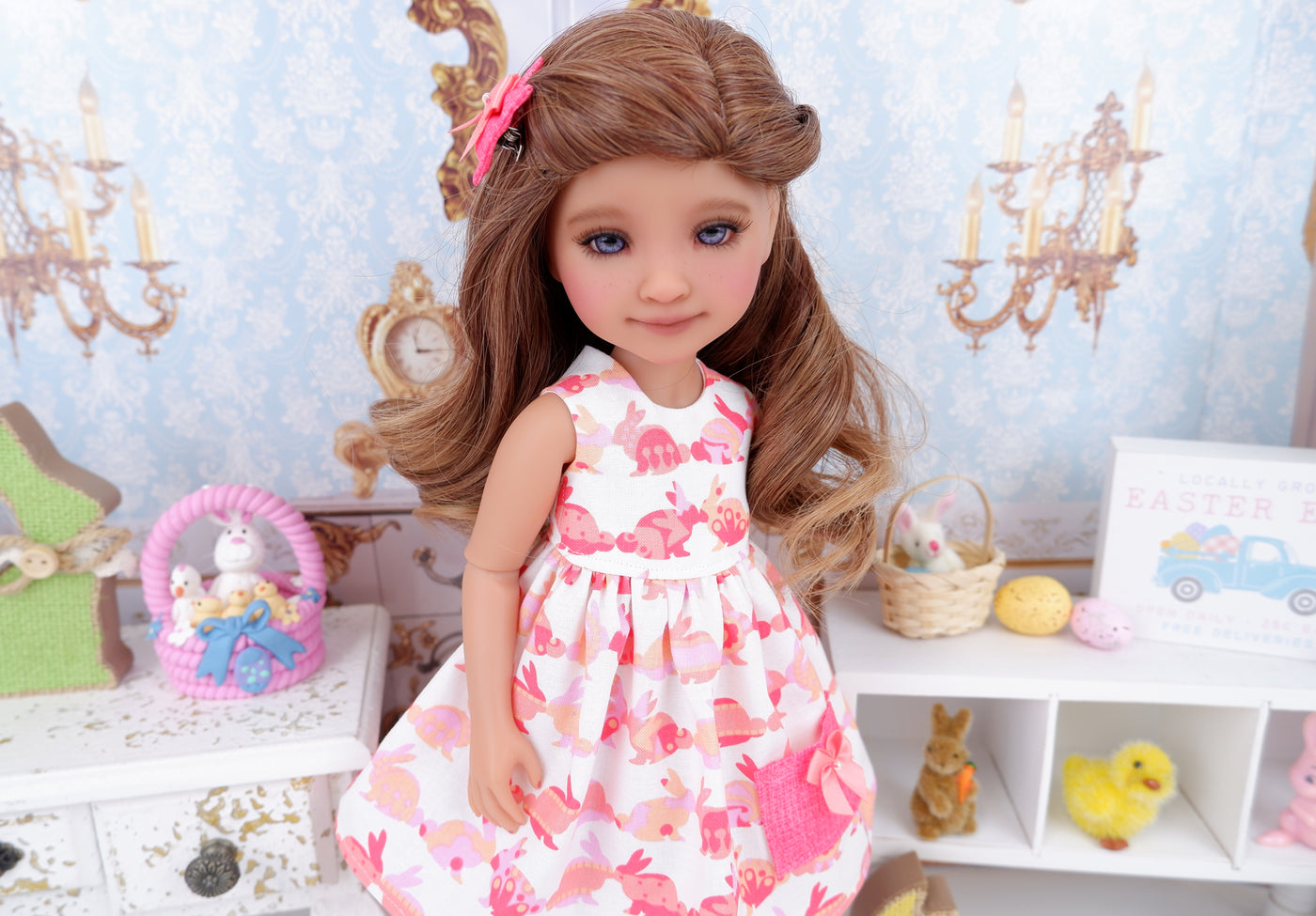 Bunny Swirls - dress with shoes for Ruby Red Fashion Friends doll
