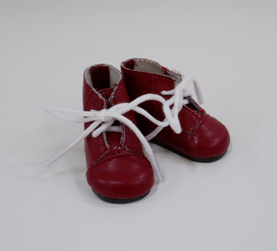 Ankle Lace Up Boots - Burgundy