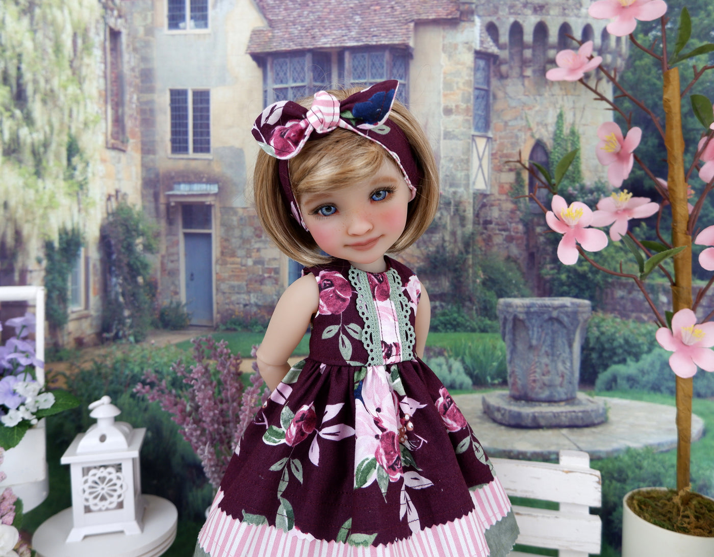 Burgundy Wine - dress with boots for Ruby Red Fashion Friends doll