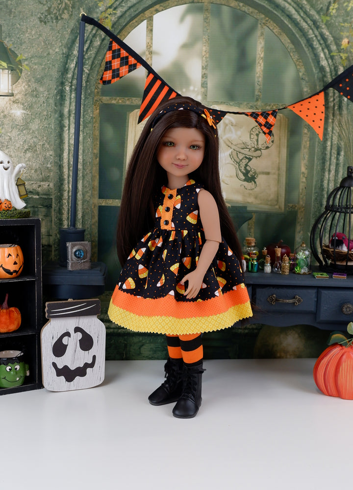 Candy Corn - dress with boots for Ruby Red Fashion Friends doll