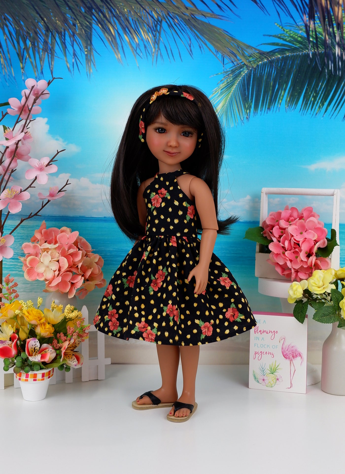 Caribbean Hibiscus - dress with shoes for Ruby Red Fashion Friends doll