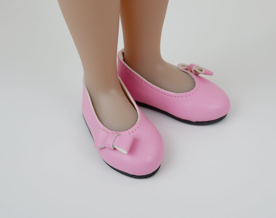 FACTORY SECONDS Bow Toe Ballet Flats - Carnation Pink