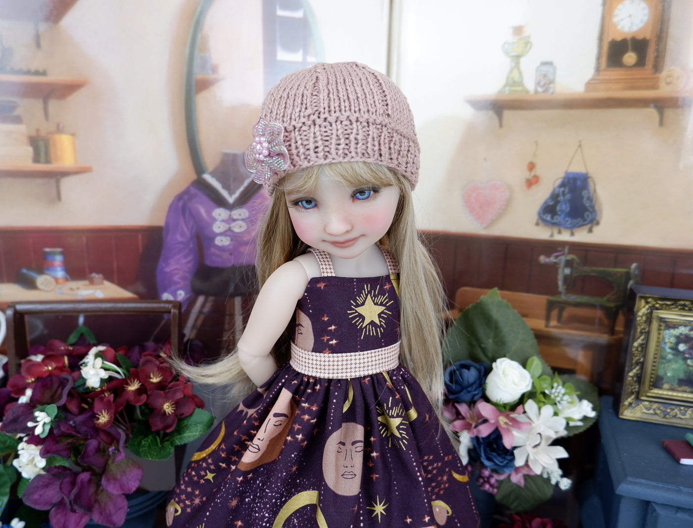 Celestial Beauty - dress and sweater set with boots for Ruby Red Fashion Friends doll