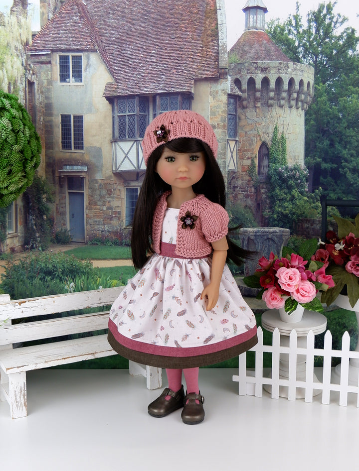 Celestial Feathers - dress and sweater set with shoes for Ruby Red Fashion Friends doll
